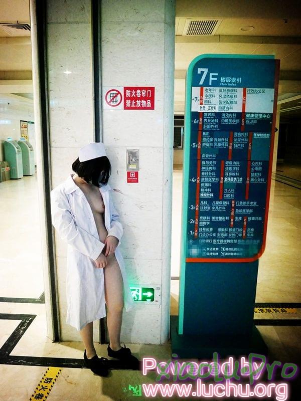 @萌萌的奶卉闺蜜 - 夜晚小护士制服医院露出自拍套图41P