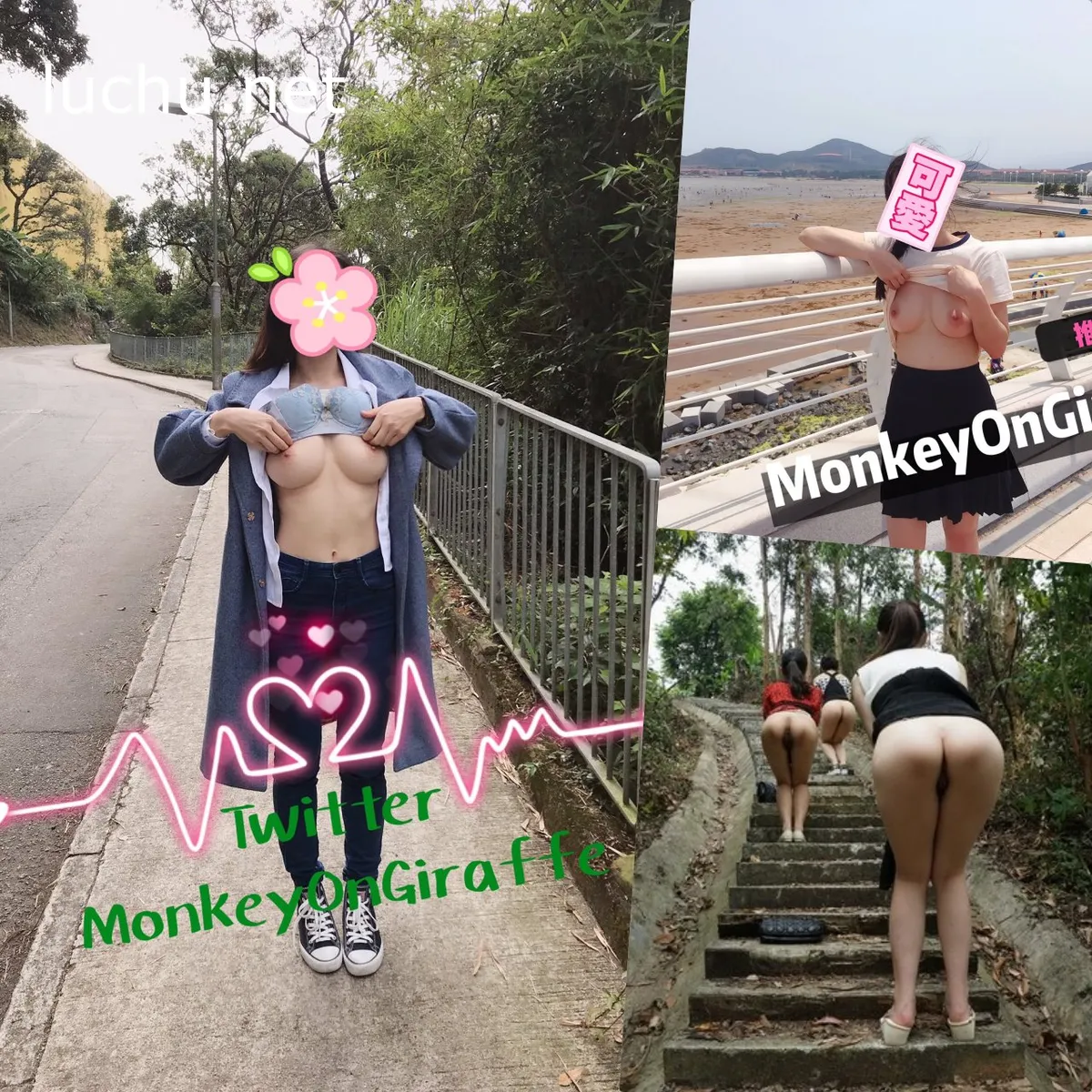 @淫荡小鹿鹿monkeygiraffe767 户外露出 居家私拍视图存档 [608P+11V/311M]