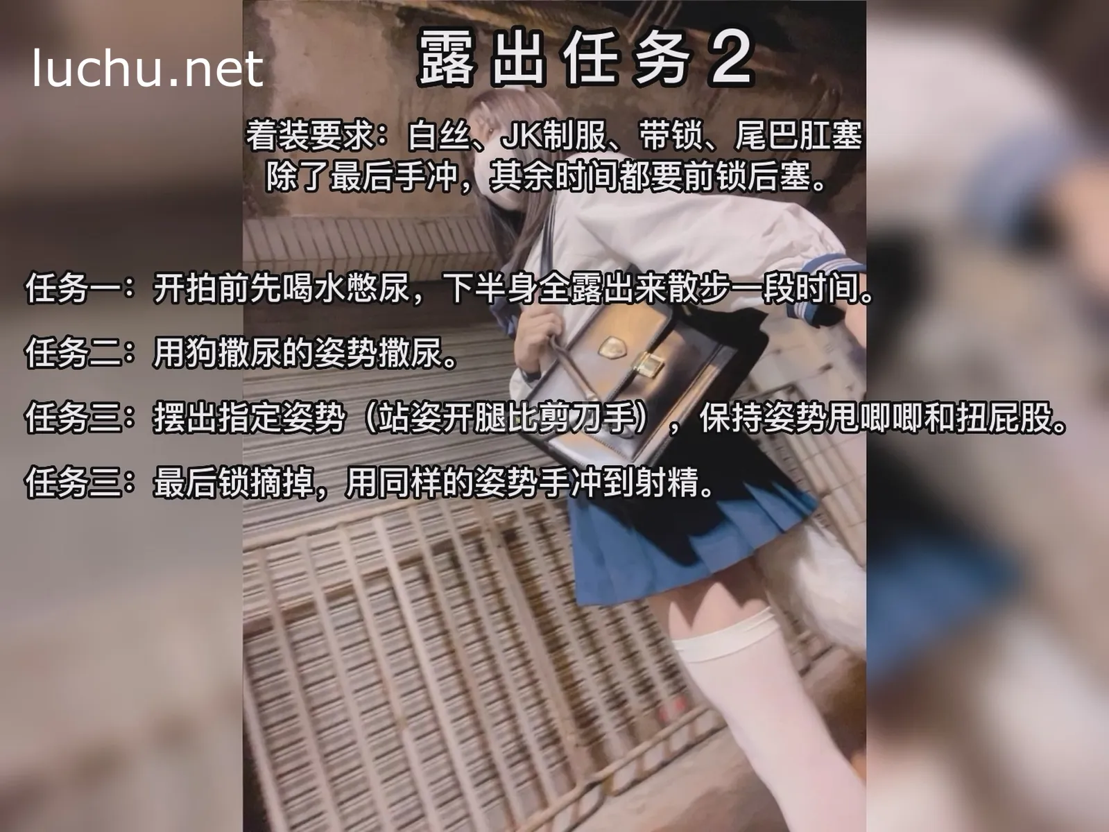 伪娘mikixka 户外露出任务2 白丝JK天桥露出自慰 被路人发现拍摄 1V（3.48G）