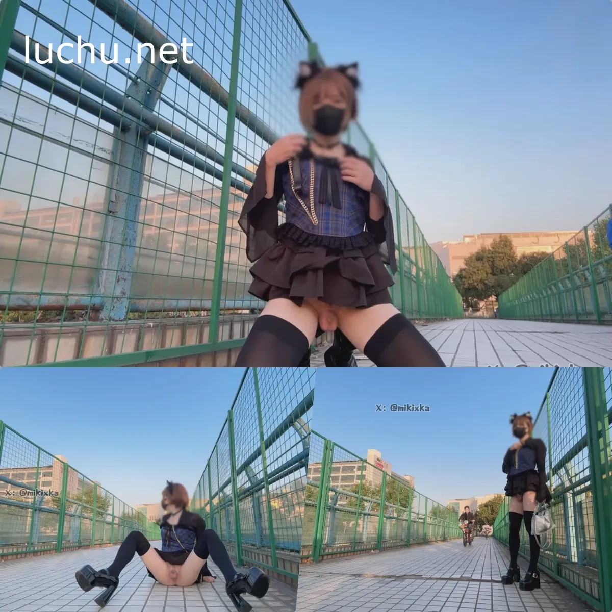 伪娘mikixka 露出任务14 强制露出放置 60分站挑战任务 1V（1.04G）