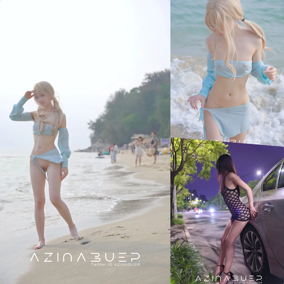 高颜值小姐姐 AZINABUER (XIAYA+MAOTU) 户外露出9月推特更新存档 13P+3V (226MB)