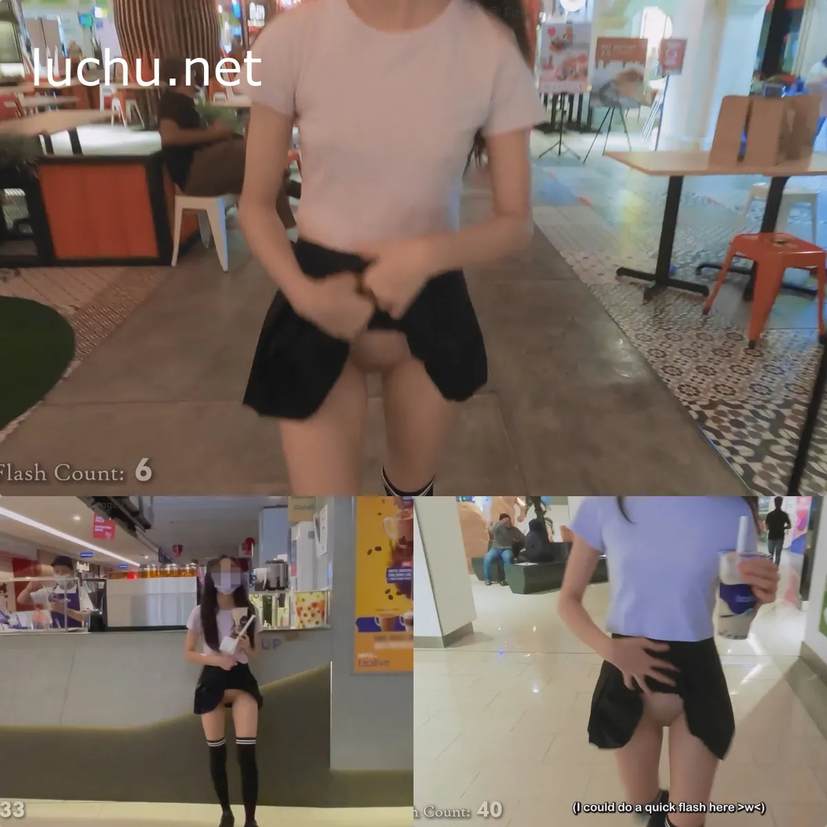 新加坡少妇MoriyaExhibit 小短裙 商场人前故意走光露出 逛街买奶茶 1V (1GB)