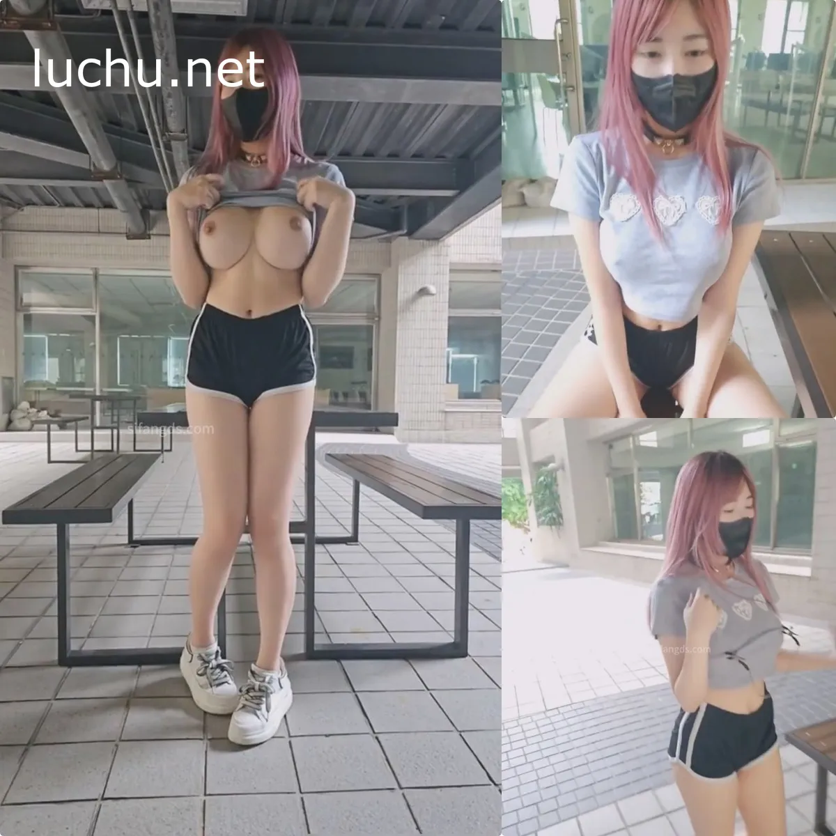 小小Q 无内T恤逛街 乳夹露出1V (665MB)